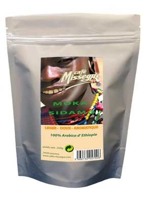 sachet 250g café arabica d'Ethiopie moka sidamo