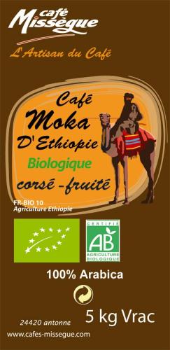 Café en grain arabica BIO Moka Lekempti 5 kg Vrac