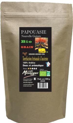 sachet 1kg café arabica bio de Nouvelle Guinée en grain