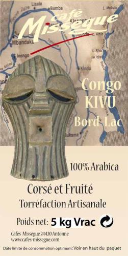 Carton 5 kg arabica du Congo Kivu en grain Vrac