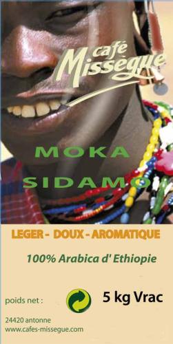 carton 5 kg arabica d'Ethiopie moka sidamo en grain