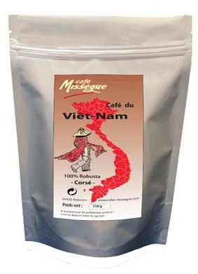 sachet 250g café robusta du Vietnam en grain