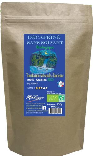 sachet 1 kg café arabica bio décaféiné sans solvant