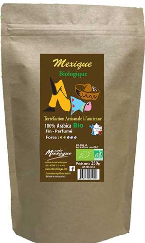 sachet café arabica en grain bio du Mexique
