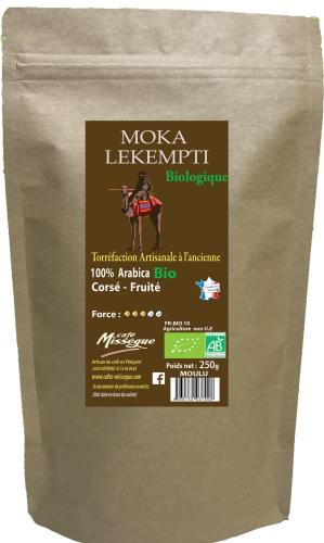 sachet 250g café arabica bio d'Ethiopie moulu